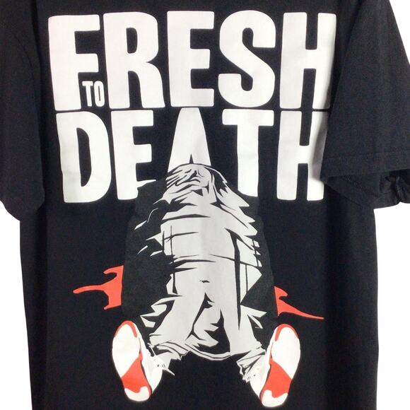 Vintage Fresh To Death Shoes Streetwear T Shirt Black XL - Picture 2 of 3